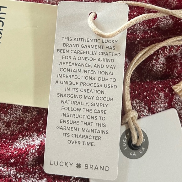 NWT lucky brand high low bell sleeve blouse top shirt women Sz 1X red white - Picture 10 of 10